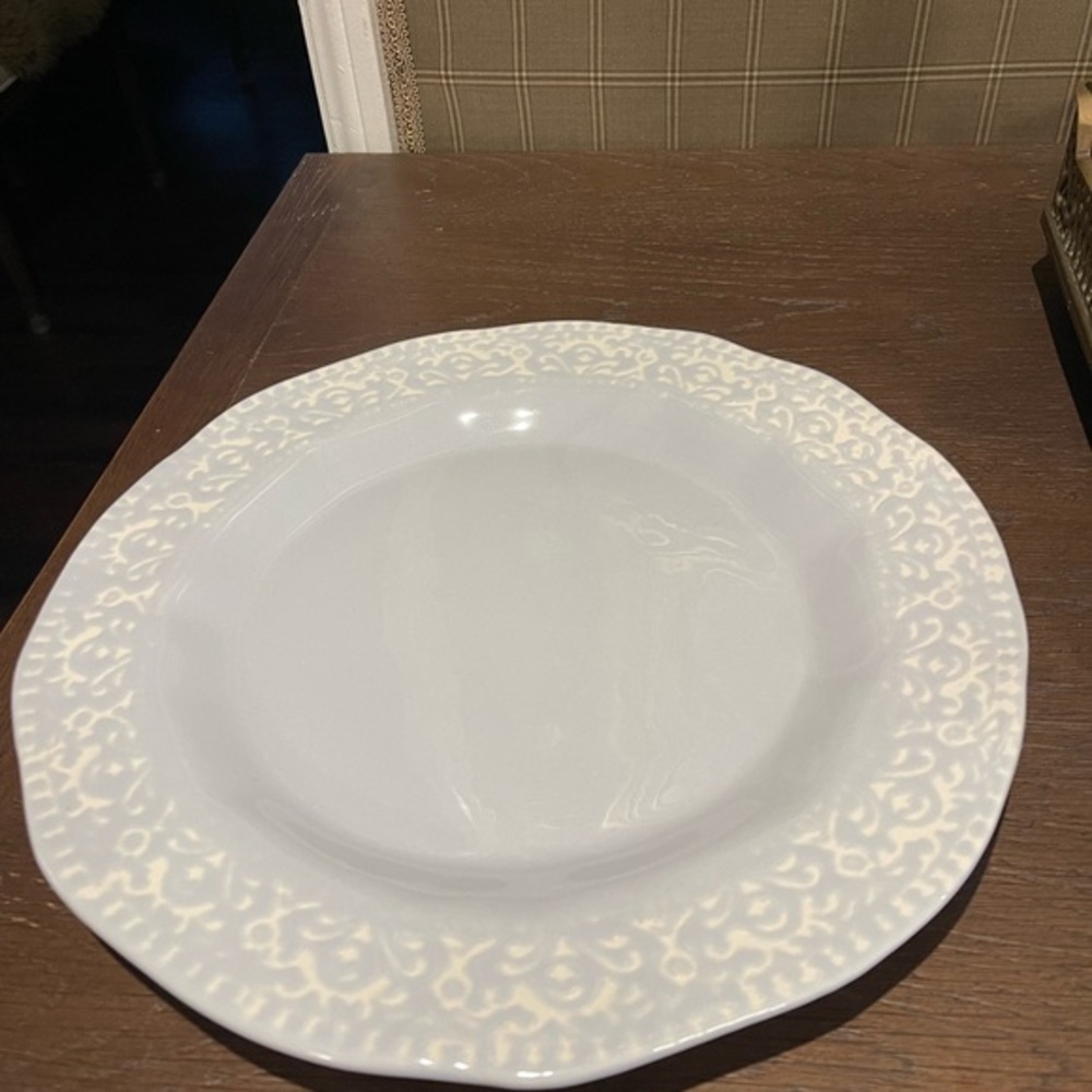 Anthropologie Bizzarri Light blue and White Salad Plate